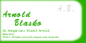 arnold blasko business card